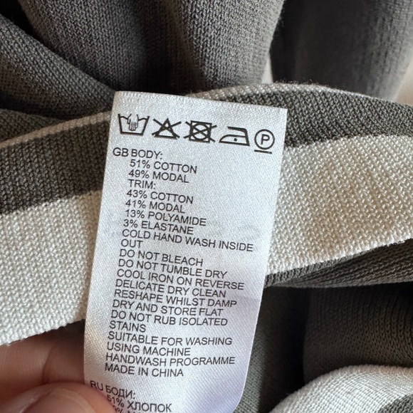 Reiss Khaki and Cream Knit Top - Picture 3 of 4